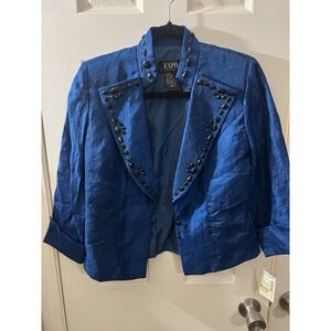 Expo New York‎ Blue Studded Jacket Womens Size 6 MTG230219/MB4